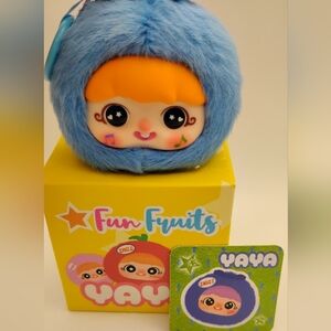 Yaya Fun Fruits Blue Plush Keychain